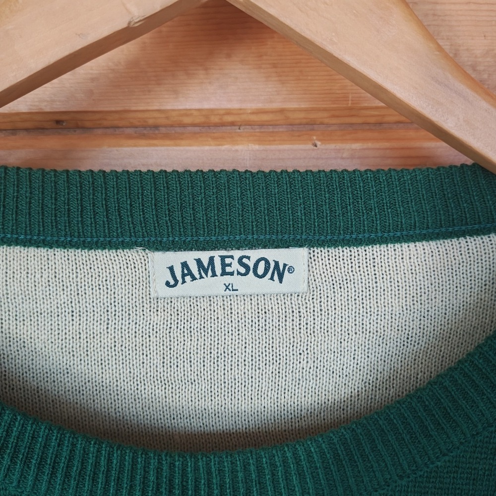 Jameson Whisky Ugly Christmas Sweater XL Slim Green Mens - Picture 3 of 6